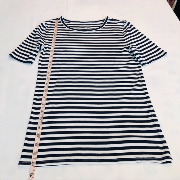 J Crew Perfect Fit Blue and White Stripe T Shirt - Picture 12 of 16